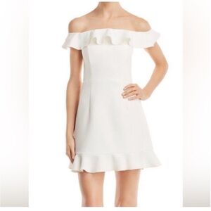 French Connection Off-Shoulder White Mini Dress